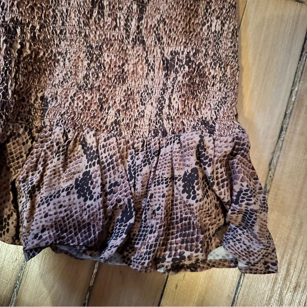 Snakeskin Pattern Rouched And Ruffled Express Min… - image 3